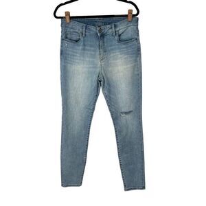 Kut From The Kloth High Rise Ankle Skinny Light Wash Knee Slit Jeans Sz 12 Women